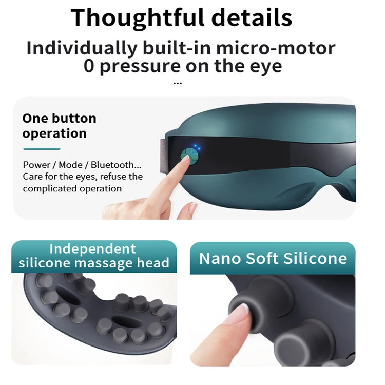 3D Smart Airbag Vibration Silicone Waterproof Eye Massager Handheld Electric Warm Compress Home Office Wireless EU New Product