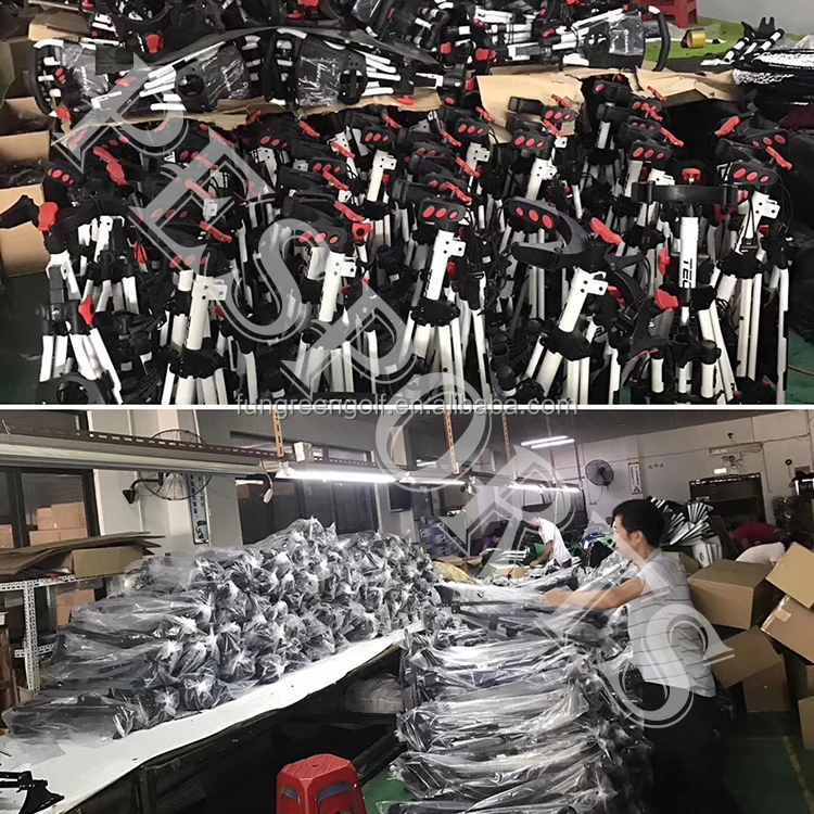 PLAYEAGLE Foldable 4 Wheels Golf Trolley Cart Aluminium Alloy Pull Cart Foldable Golf Push Cart Bag Carrier