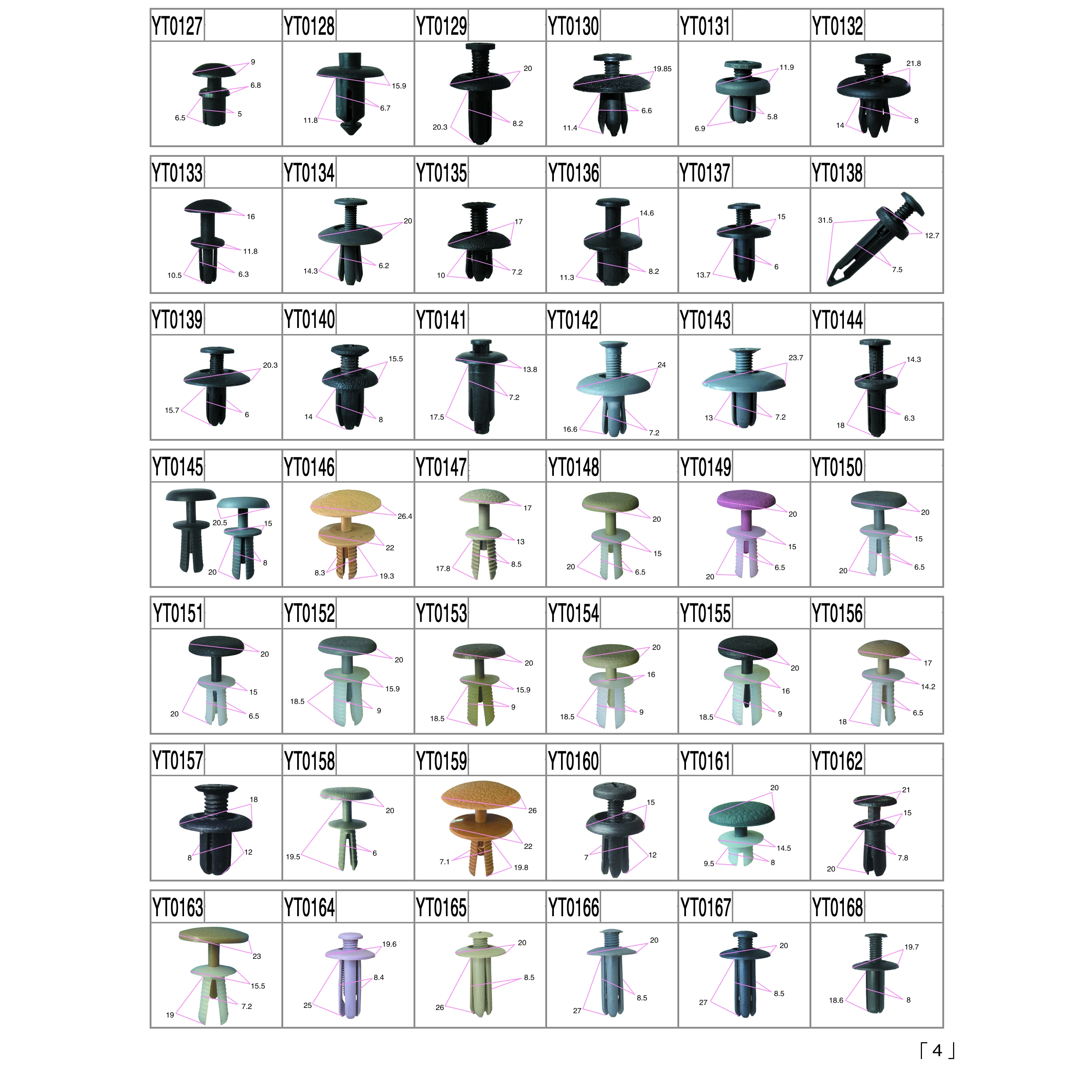 Factory wholesale auto spare part clips hot sale customized fasteners and plastic rivets