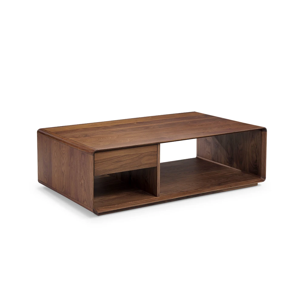 Contemporary Solid Wood Storage Furniture Drawer Coffee Table
