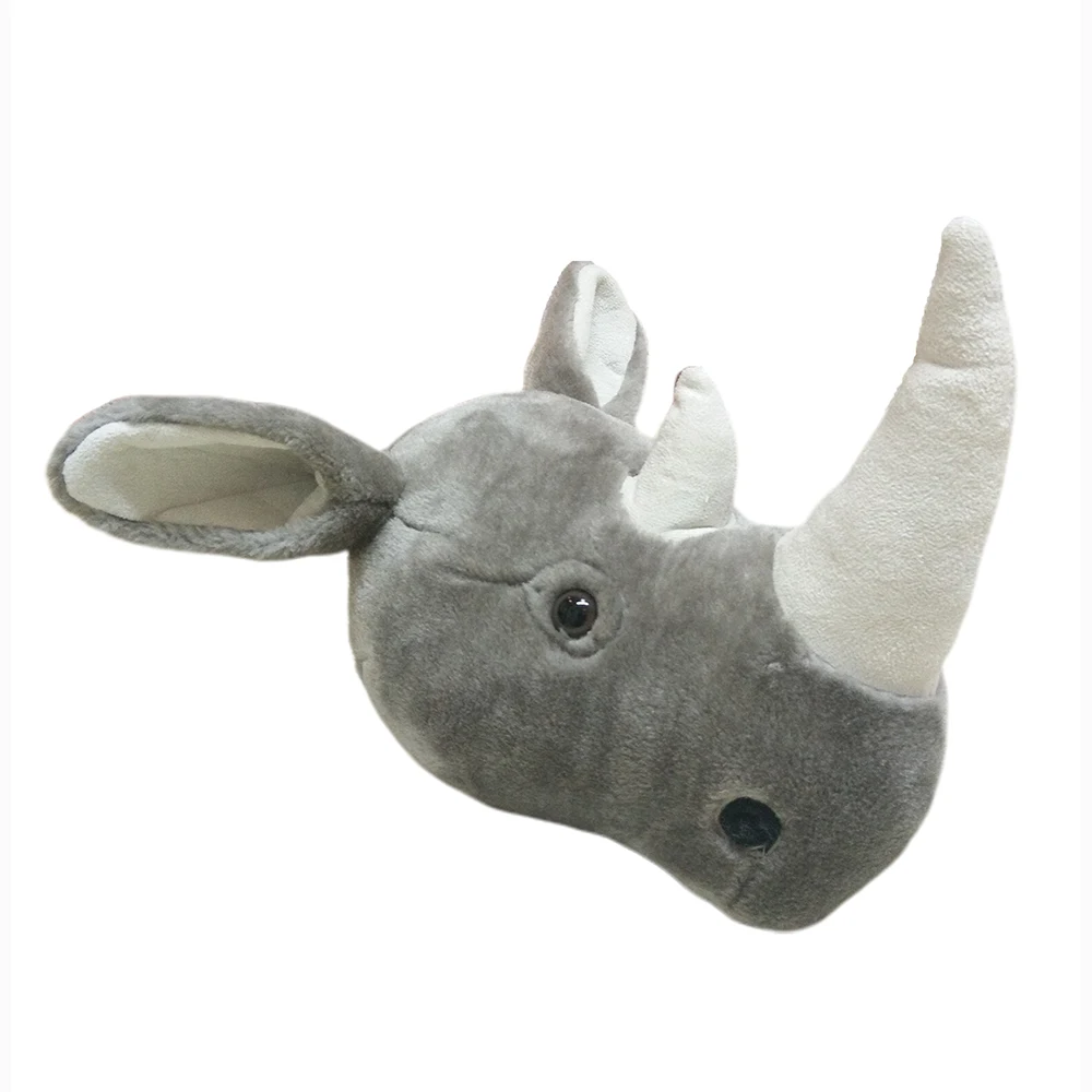 Wall decoration Animal Head Rhinoceros big head plush stuffed toys