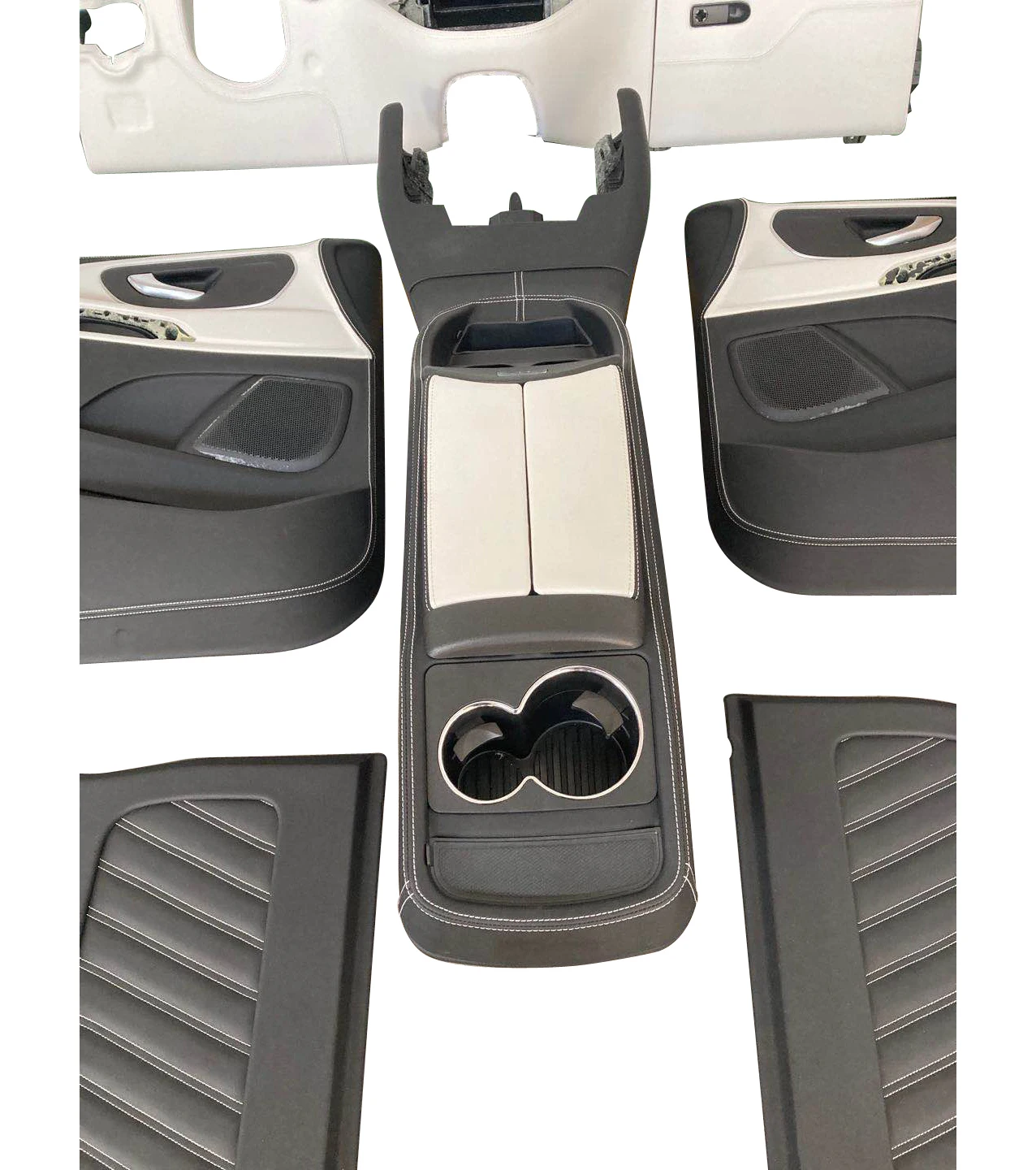 Best selling car trim center console with two folding tables for MPV cars