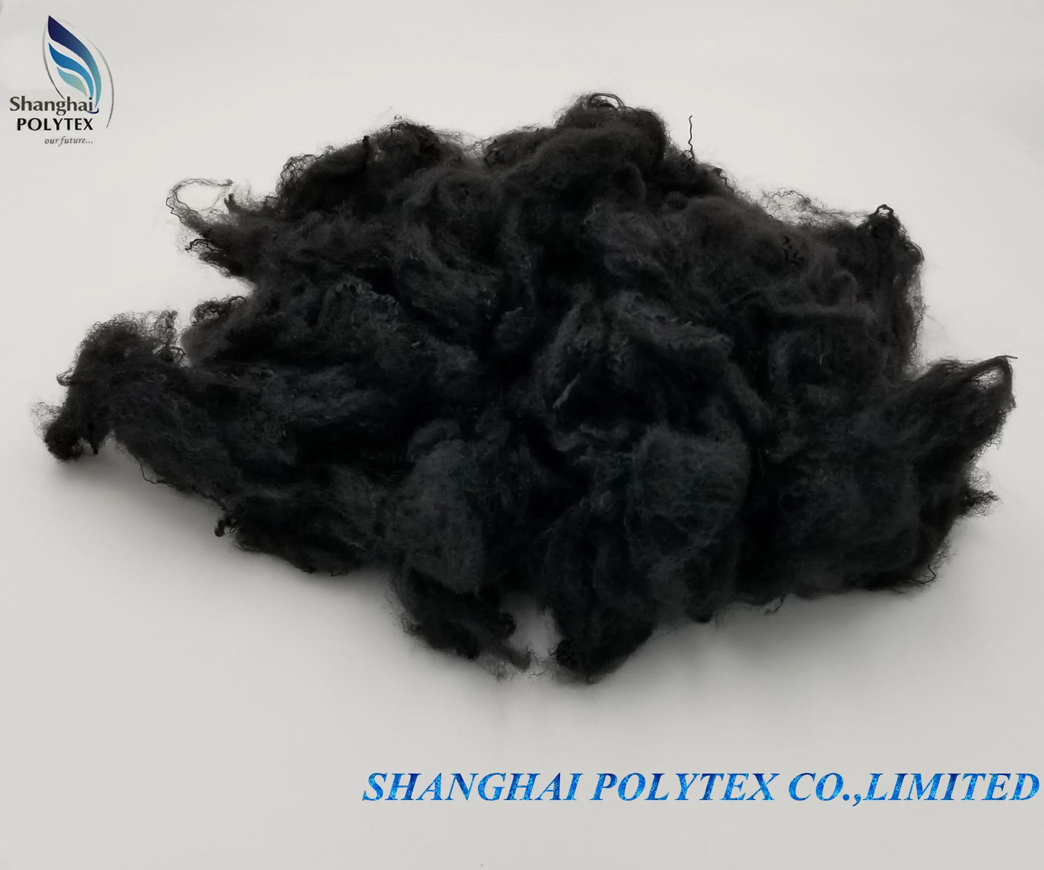jet black /super black recycled polyester staple fiber -polyester staple fiber for Geotextile with GRS