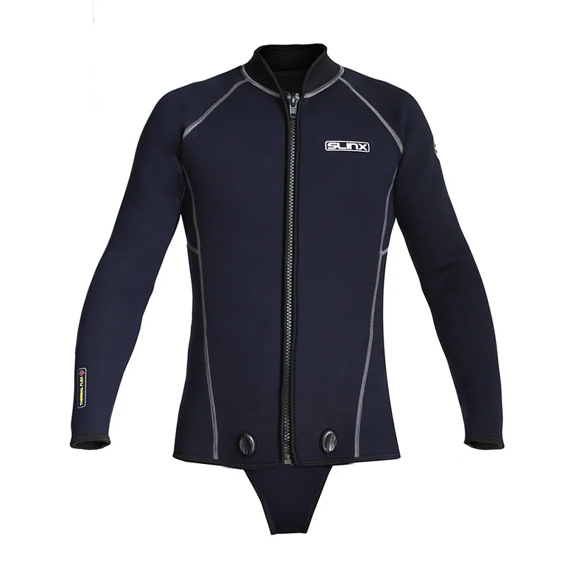 OEM Quality Custom Logo Black Wetsuit Top 3mm Neoprene Crotch Padded Warm Diving Jacket