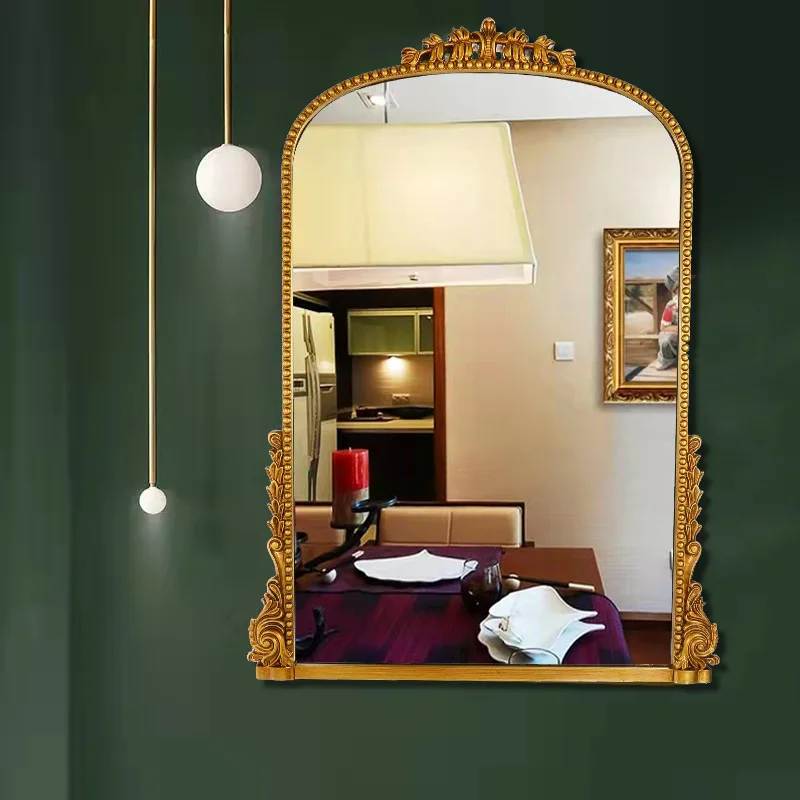 French retro dressing mirror European light luxury vanity mirror LED smart mirror