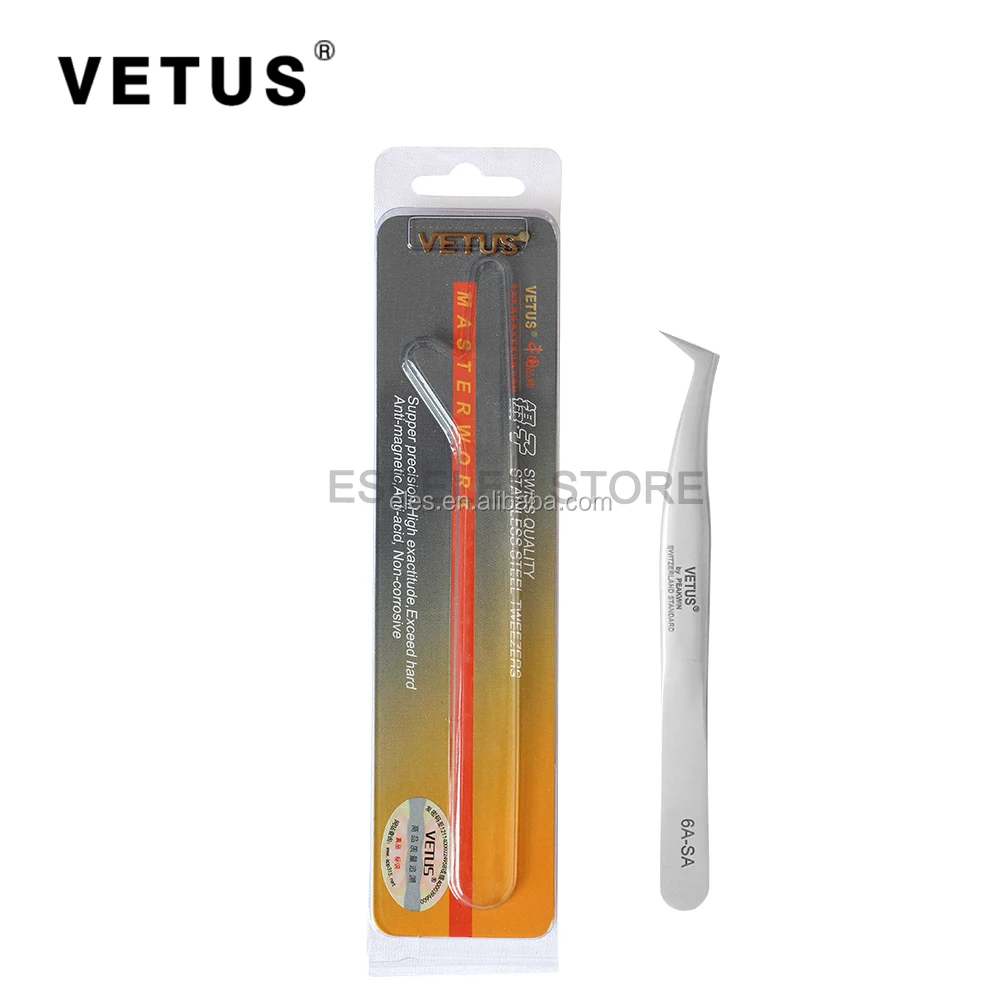 6A-SA Volume Eyelash Extensions Tweezers 3D 6D Professional Curved Point Tweezers Stainless Steel Precision Tweezers SA Series