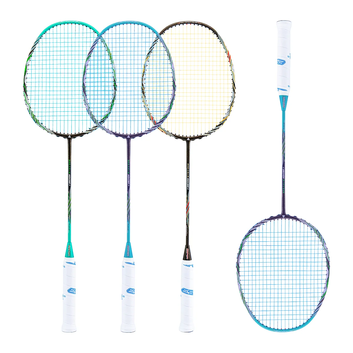 Professional  graphite-fiber badminton rackets 35 LBS tension 84g badminton racket without strings
