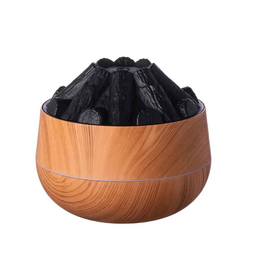 New Charcoal Fire Humidifier Vaporizador Innovative Design 300ML USB Simulated Flame Machine Volcano Aroma Diffuser for Home