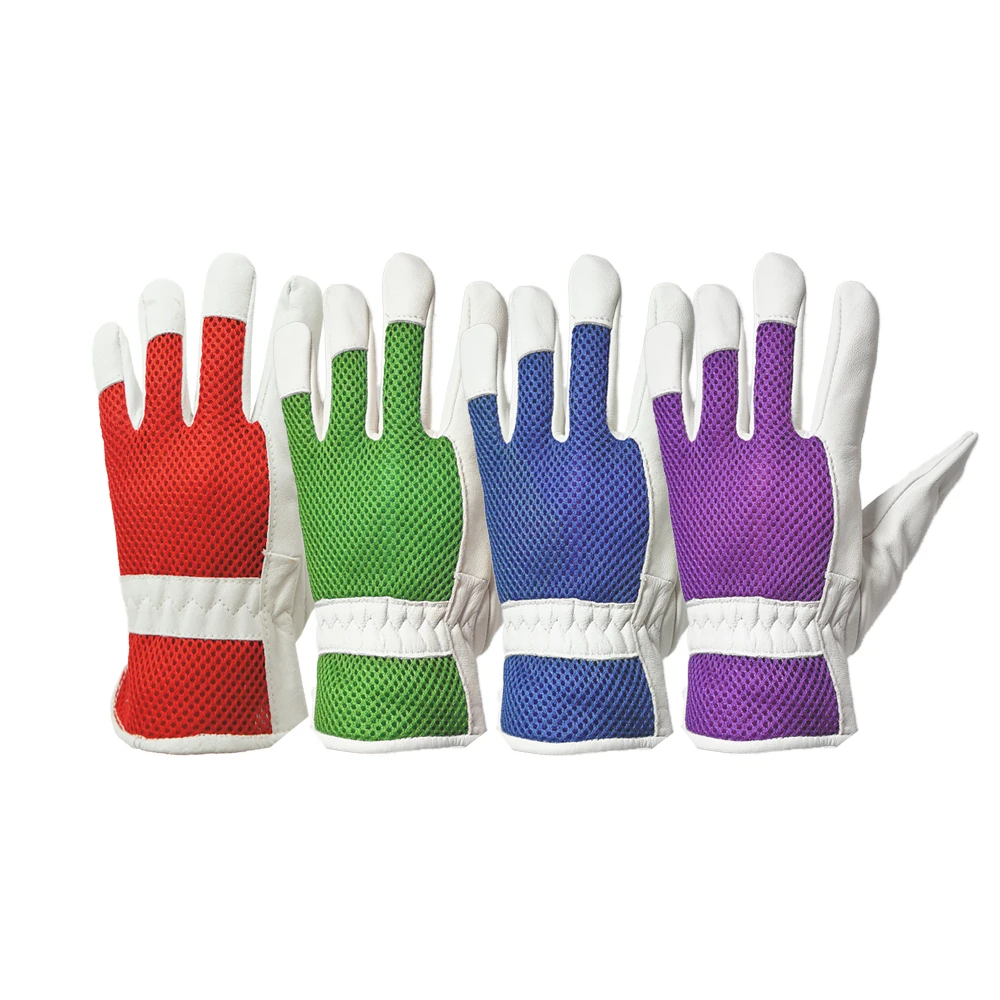 GLOVEMAN women ladies Mesh cloth industrial construction Garden Yard safety work Gardening cowhide goatskin goat leather Gloves