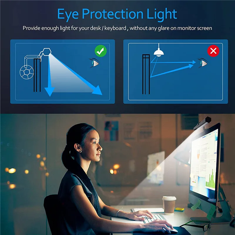 Desktop LED Light USB Eye Protection Reading Light Adjustable Computer Monitor Light