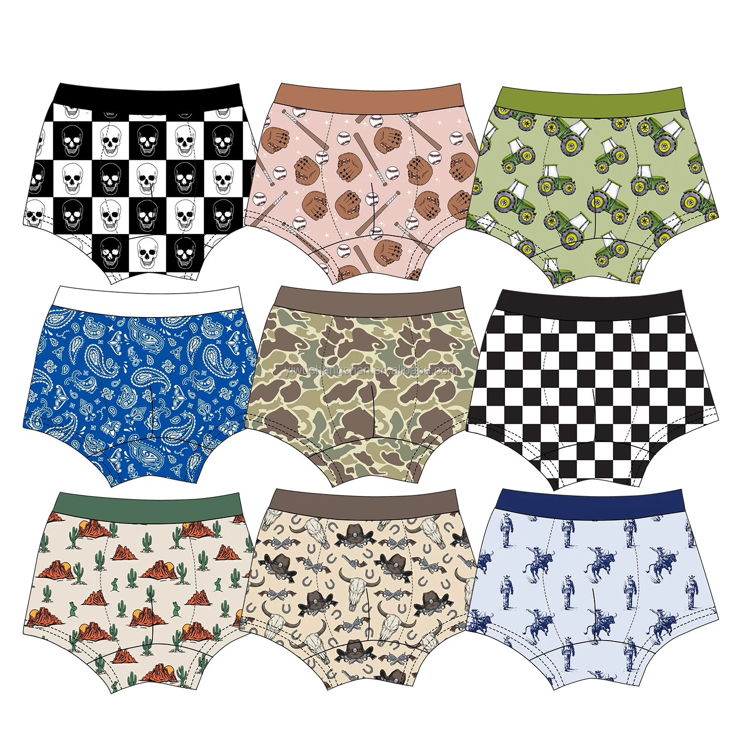 Wholesale Kids Boys Boxer Briefs Custom Printed Baby Boy Underwear Little Boys Panties