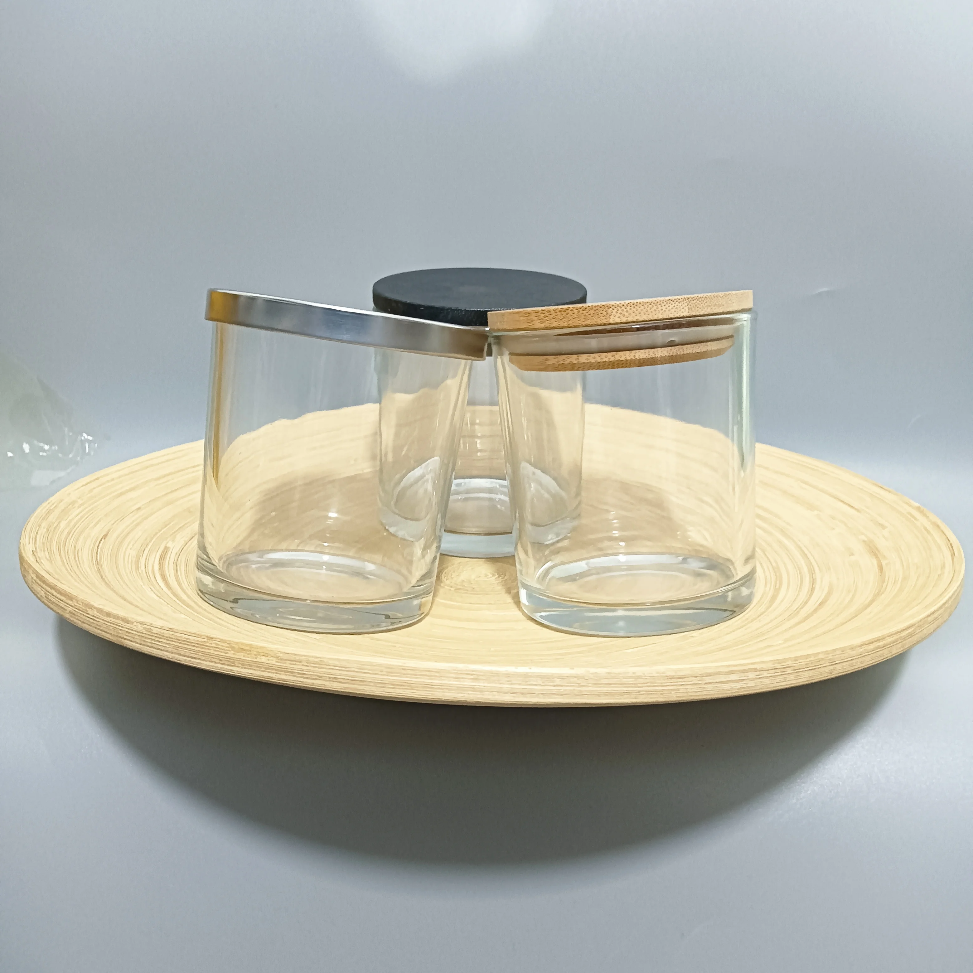 Holiday elegant empty 8 10 OZ empty luxury matte wholesale candle jar with lid and boxes