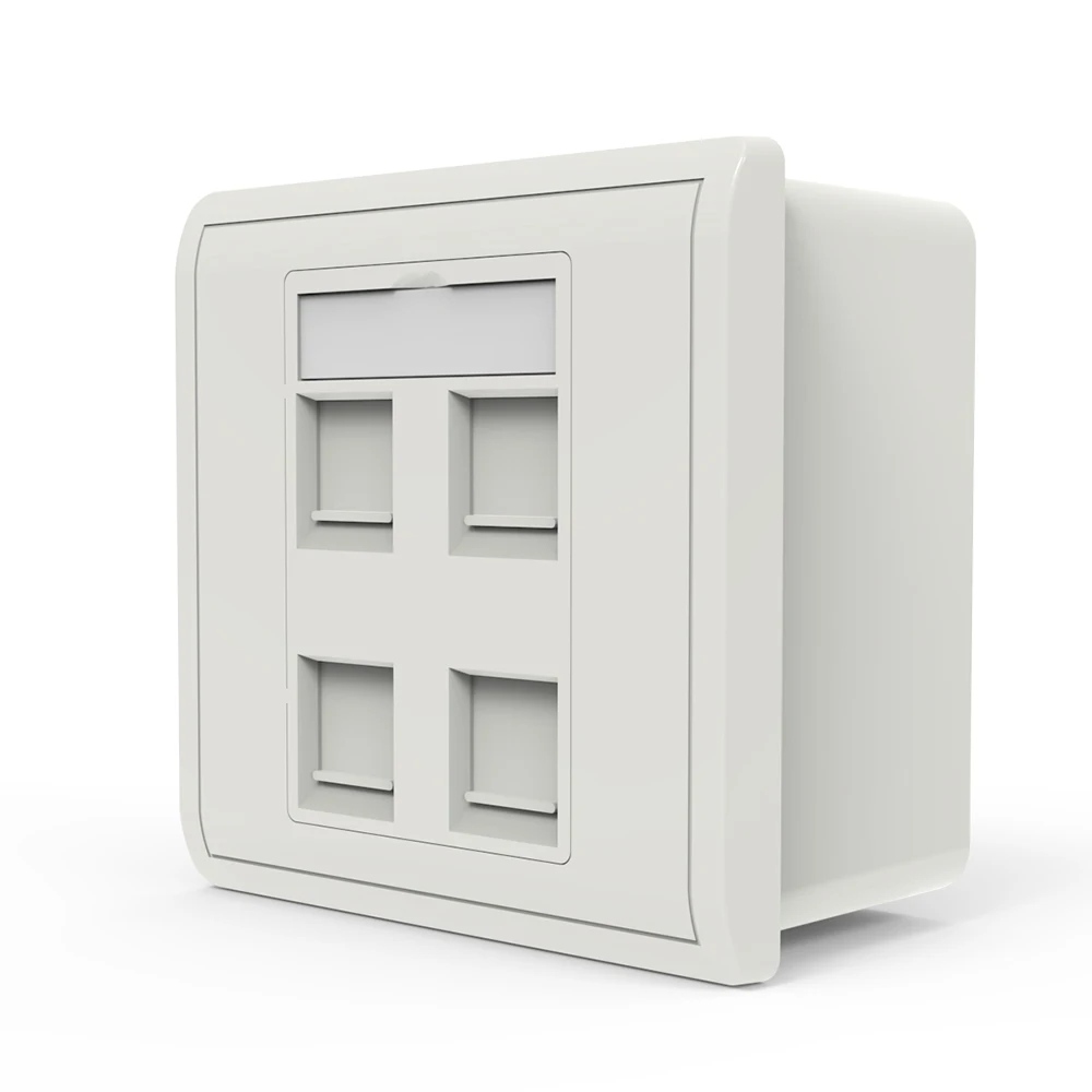 Сетевая Лицевая панель 1 2 4 порта 86 Тип RJ45 Двухпортовая настенная пластина 86x86 лицевая пластина rj45