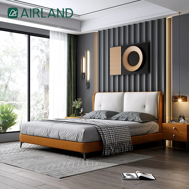 Elegant temperament interior decoration hotel furniture high resilience sponge bed frame (1600411825313)