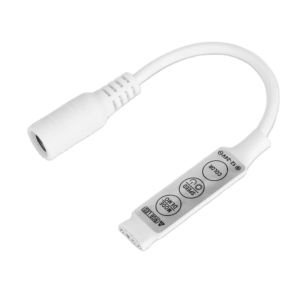 Mini RGB LED Strip Light Controller with 3-Keys Remote Control Mini Dimmer DMX Lighting Controller DC 5V/12V