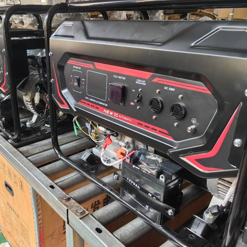 Professional Auto Start Control 3 Phase 8000w 8 Kw 230v 7.5 Kva Silent 8500w Petrol Gasoline Generator With Handle And Wheel
