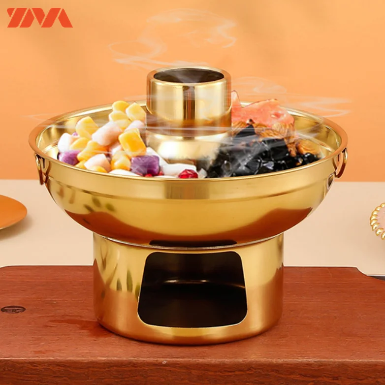 Dry Ice Pot Stainless Steel Pot for Food Warmer Set Chinese Hotpot Cooker Picnic Chafing Dish Shabu Shabu Hot Pot