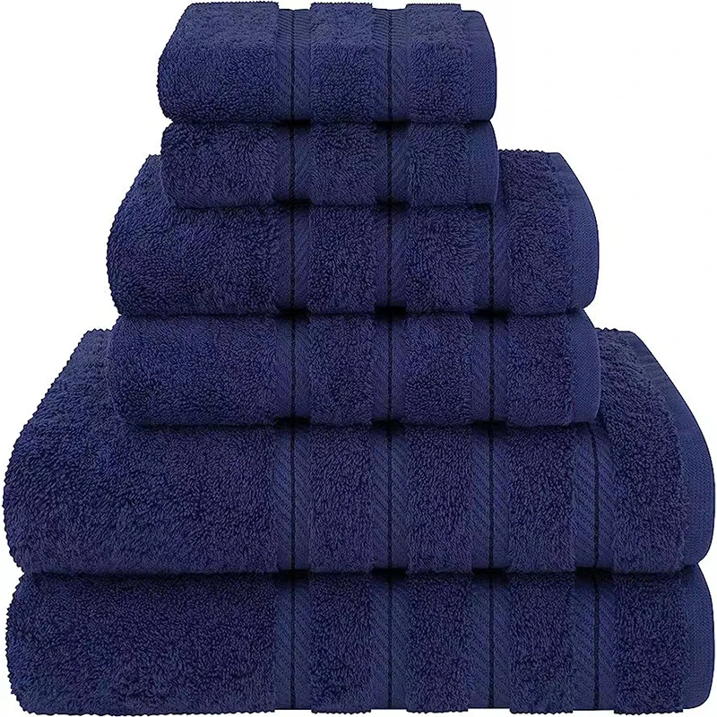 Custom Luxury Soft 100% Cotton Bath Towel Sets with Bath Towels Hand Towels and Washcloths for Home or Hotel Bathroom