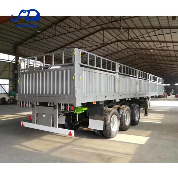 Factory Price Tri-axle 30ton 50t dry cargo carrier Fence Side Wall Van Cargo Truck trailers Semitrailer
