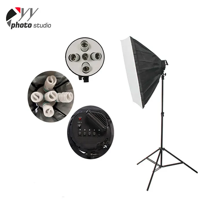 Photographic Equipment 60*90Cm Softbox For 5 Socket Lamp Bulbs Holder