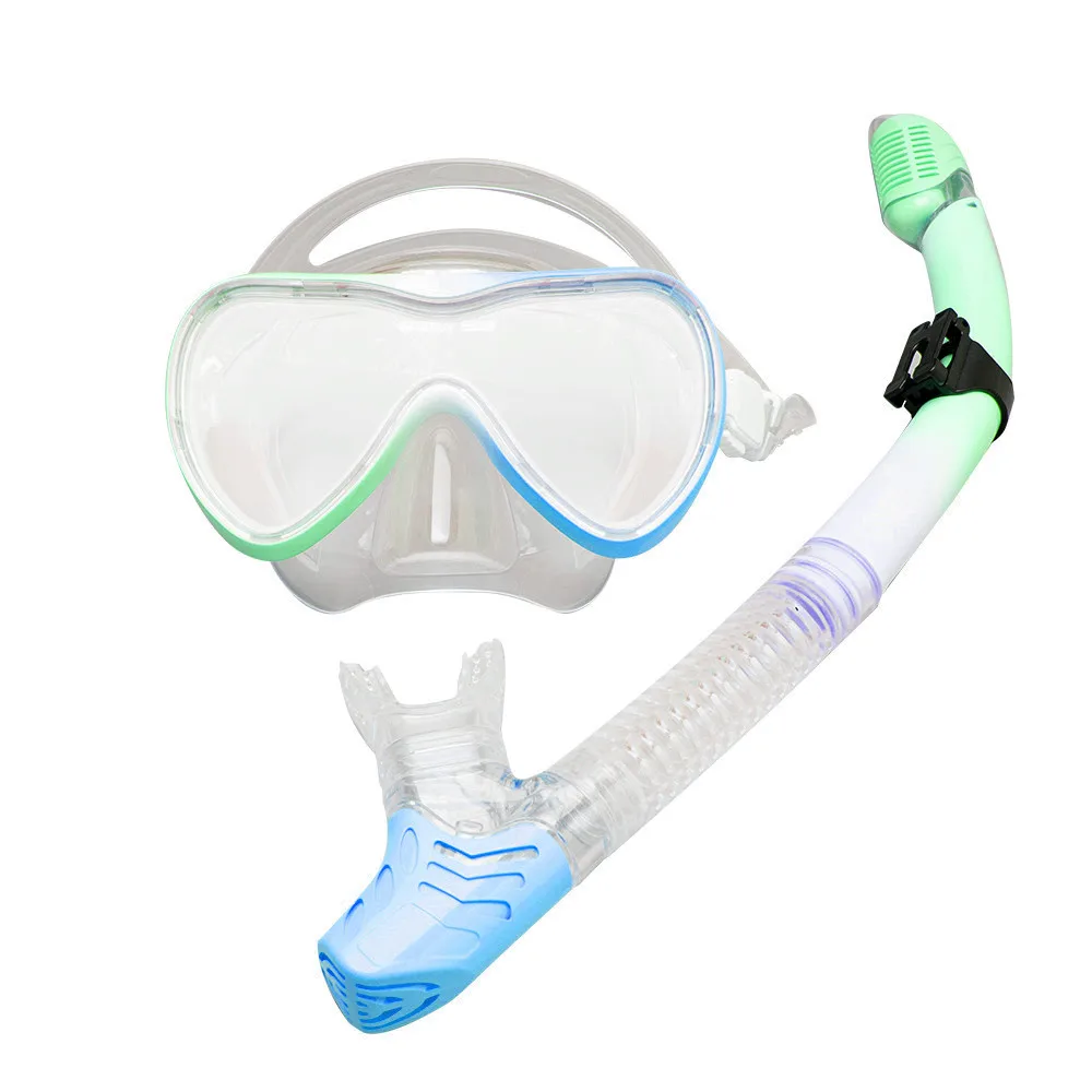 Deep sea dry scuba diving equipment underwater kit mask and snorkel set for adults breathing tube