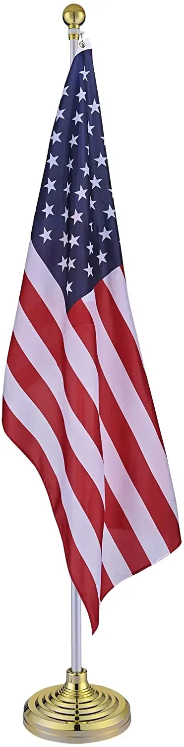 high Quality outdoor Indoor   Gold  Silver Plastic Floor Stand Bases  Flagpole  bracket  gold flag pole base