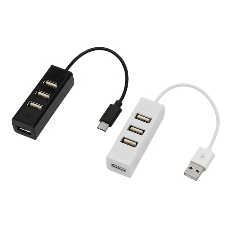 Mini Splitter USB 2.0 HUB Adapter Extender  4 Ports for PC Laptop Macbook  High Speed U Disk Reader