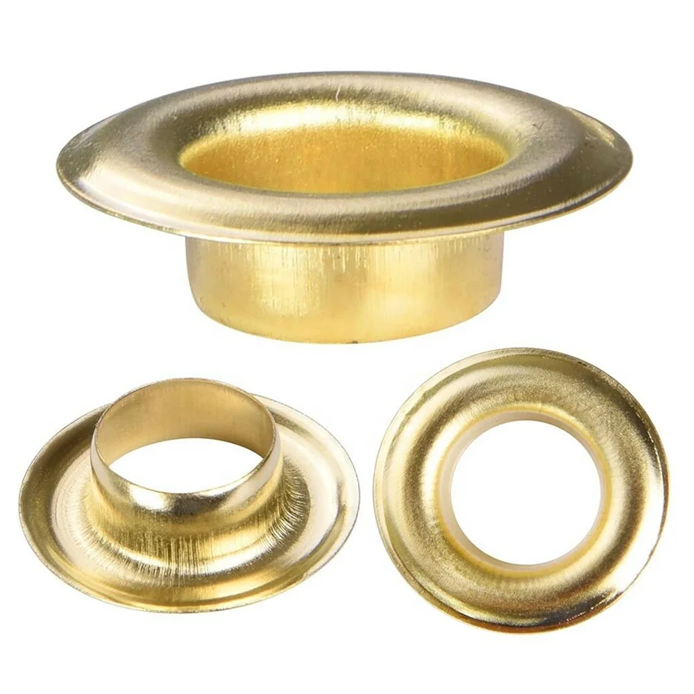 10mm High quality Shiny Gold brass flat eyelets and grommets