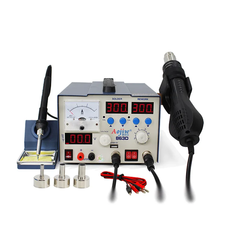 3 in 1 Hot Air Soldering Iron Power Supply Rework Station for Mobile Repair