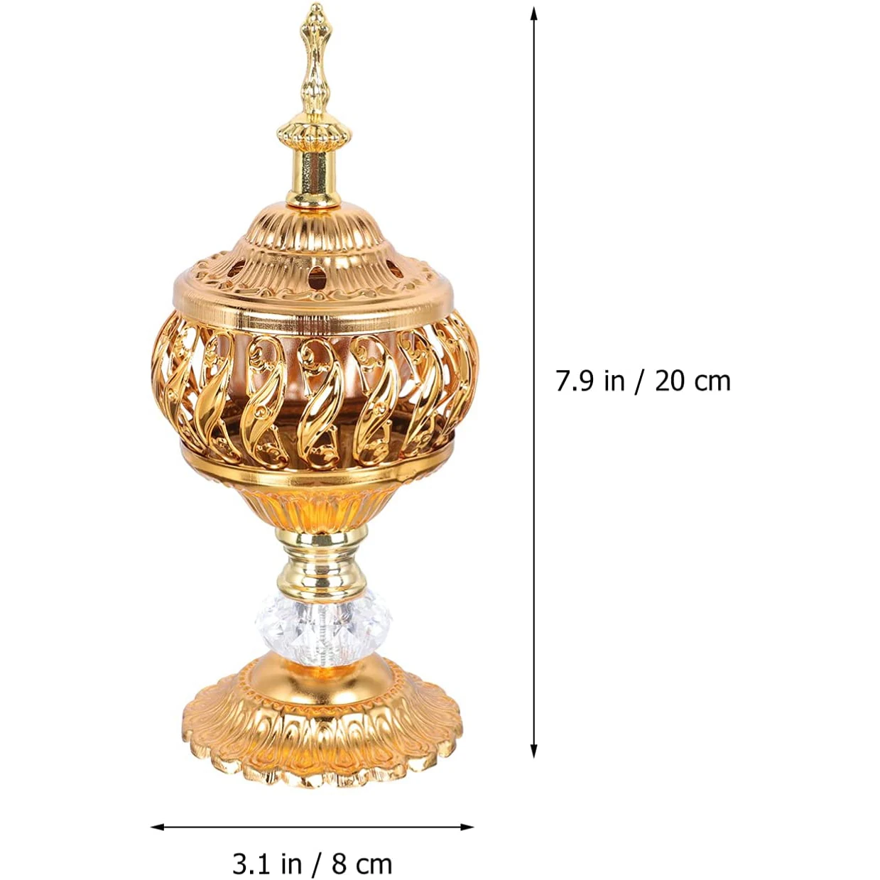 2023 Hot Sales Metal Mubkhar Incense Burner Oud Bakhoor Jar Glass Burner Luxury Arabic Incense Burner