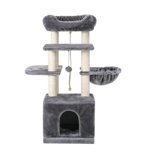 Hot Selling Cat Scratcher Tree Furniture Wood Cat Tree with Hammock,Cat Tower