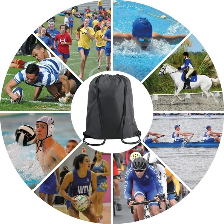 Custom LOGO Drawstring Bag Gym Bag Drawstring Backpack Waterproof String Bag Sports Snakpack for Men Women
