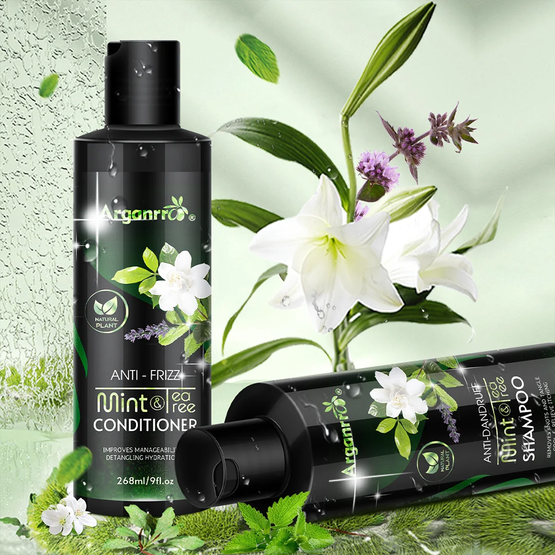 Hair Treatment Sulfate Free Repair Mint TeaTree Shampoo And Conditioner For Dry Damage