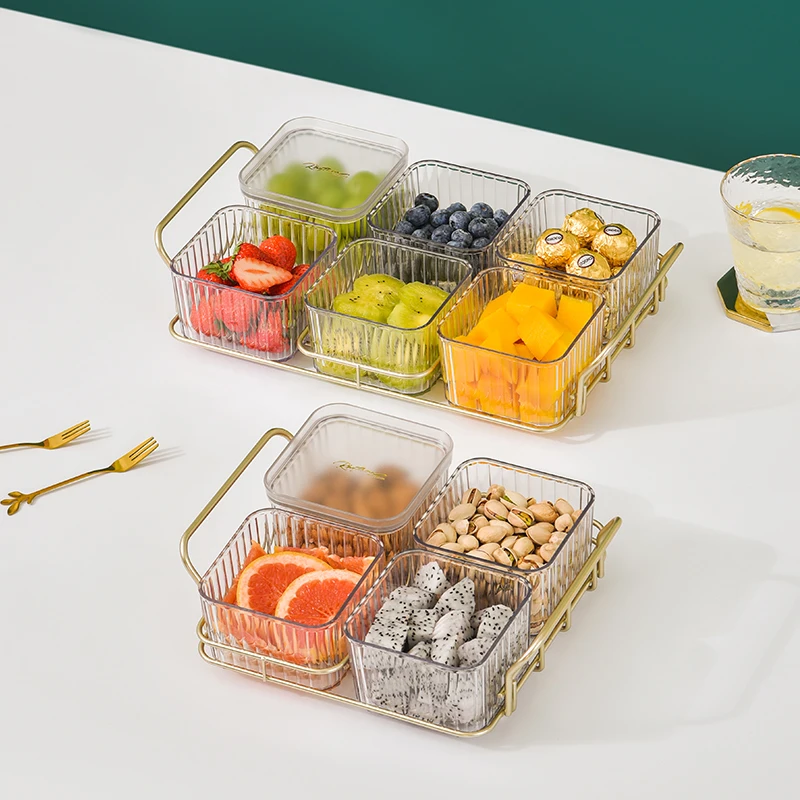 JIUYUE New Arrival Christmas Fruit Plate Home Living Room Creative Divider Dessert Candy Dried Snack Nut