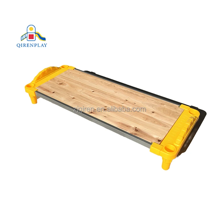 Daycare Stackable Cots For Sale Child Wooden bed board Cot Bed School Furniture For Kids