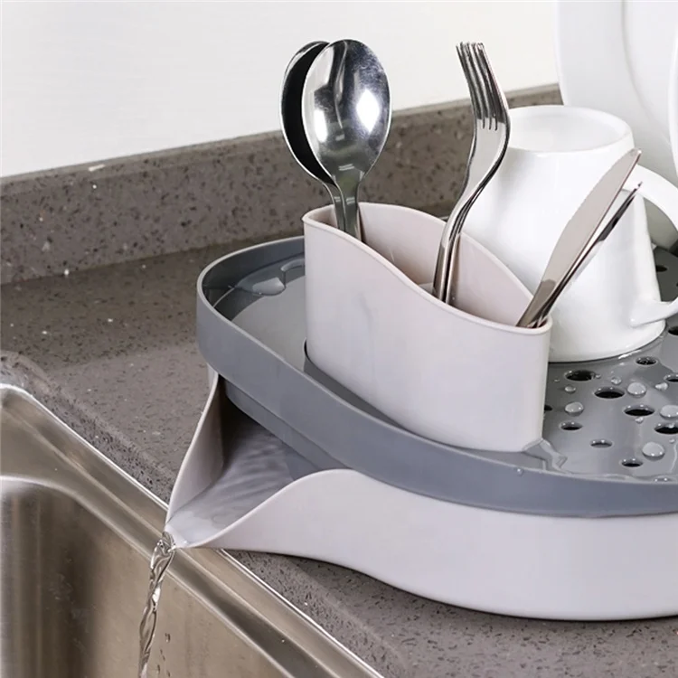 Hot Sale Plastic Dish Drainer Detachable PP Plastic Dish Drainer Rack With Drainboard Kitchen Dish Rack