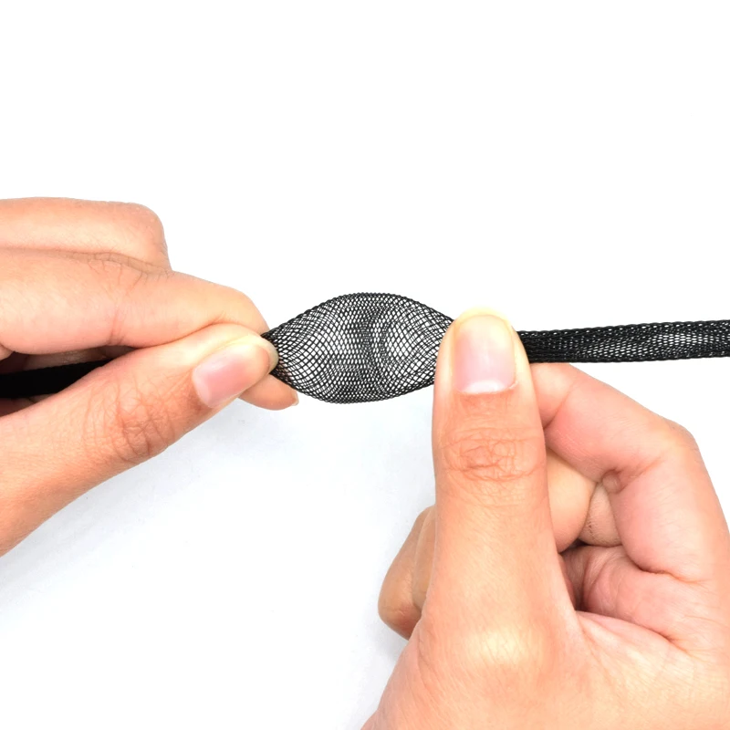 PET Expandable Sleeving for Electrical Cable Management Wire Protecting braided textile accessories 25mm jacquard webbing