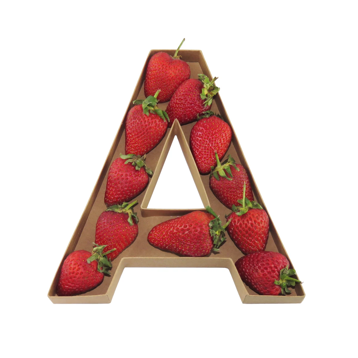 Wholesale custom design Kraft Paper Sweet Chocolate packaging Letter Shape Gift Box for Strawberry