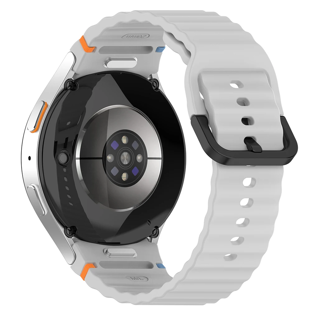 Quick Fit Silicone Wavy pattern Band For Samsung Watch5/6/7 Push button silicone strap For Galaxy Watch5 pro silicone Watchband