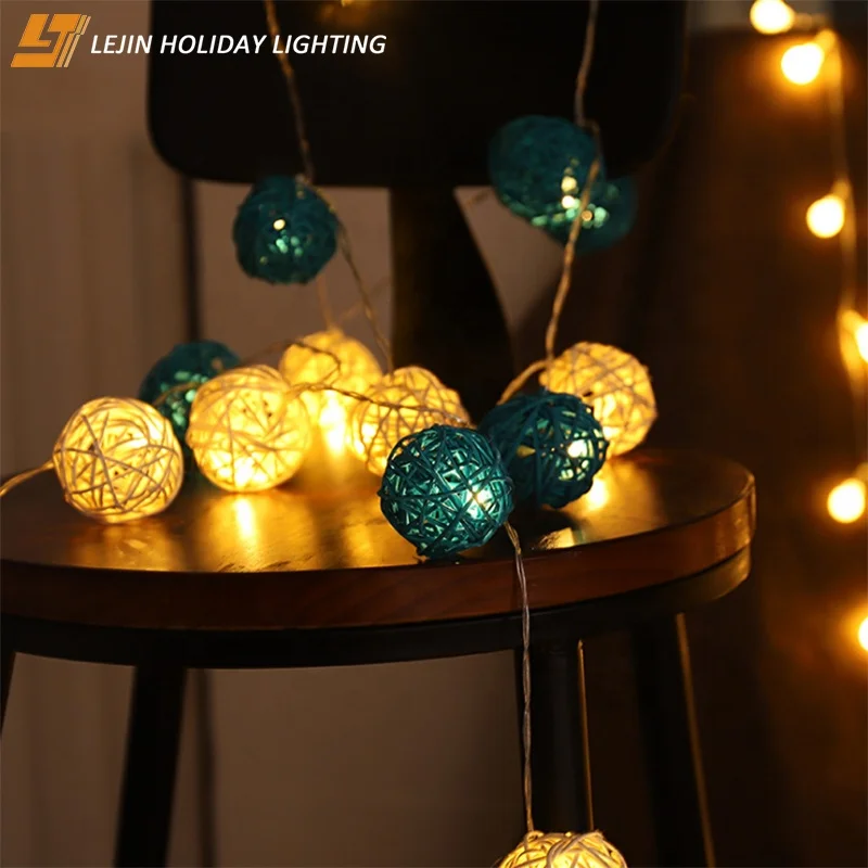 Wedding decoration Rattan Ball LED String Lights