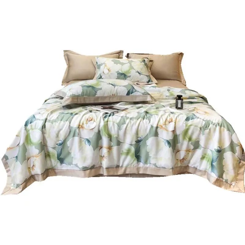 Latest design Print luxury bed room set blanket silk ice cooling for air-conditioned room bedroom bed sofa