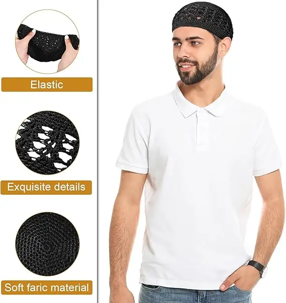 New Style Wholesale Egyptian Turkish Arabic Men Embroidery Muslim Prayer Hat Islamic Kufi Hat