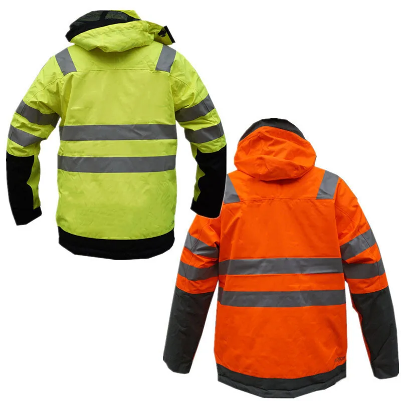 Custom Mens Winter Hi Vis Reflective Outerwear Safety Wear Workwear Jacket