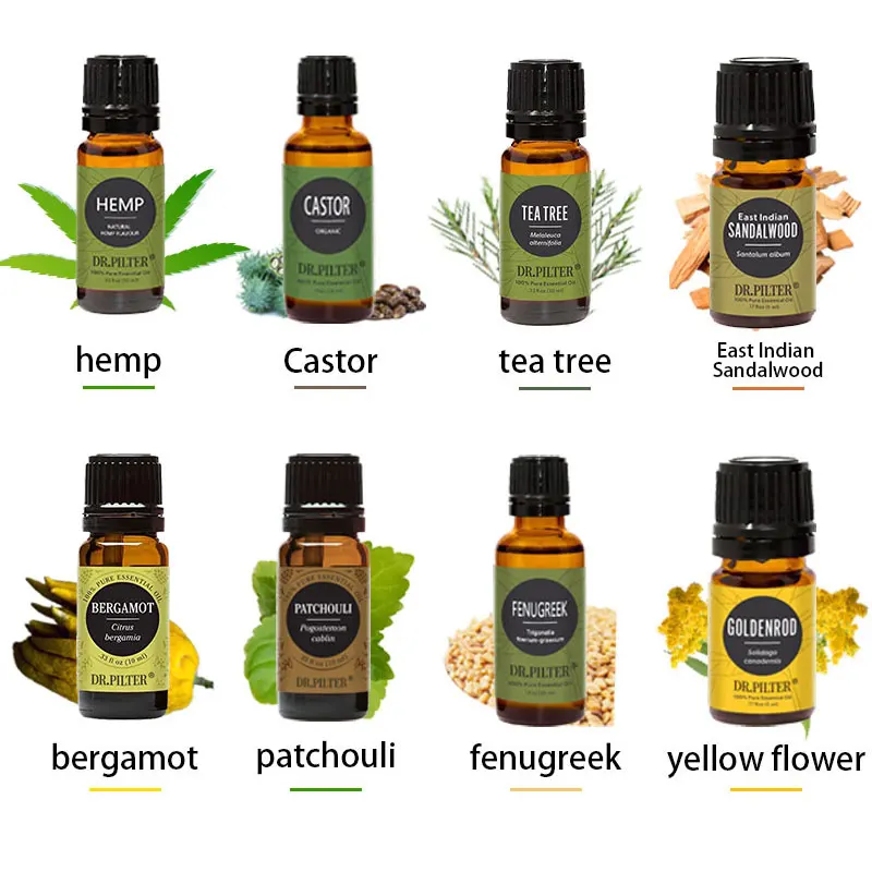 New Arrival Private Label 100% Pure Natural 4pcs Essential Oils Lavender Tea Tree Sweet Orange Peppermint Essential Oil Set