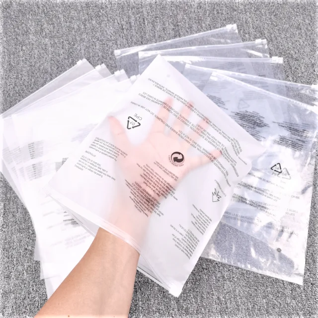 Small Order Custom Printed Logo Mini Zipper Plastic Clear Bag Frost Zip Lock Poly Bag For Clothes Packaging