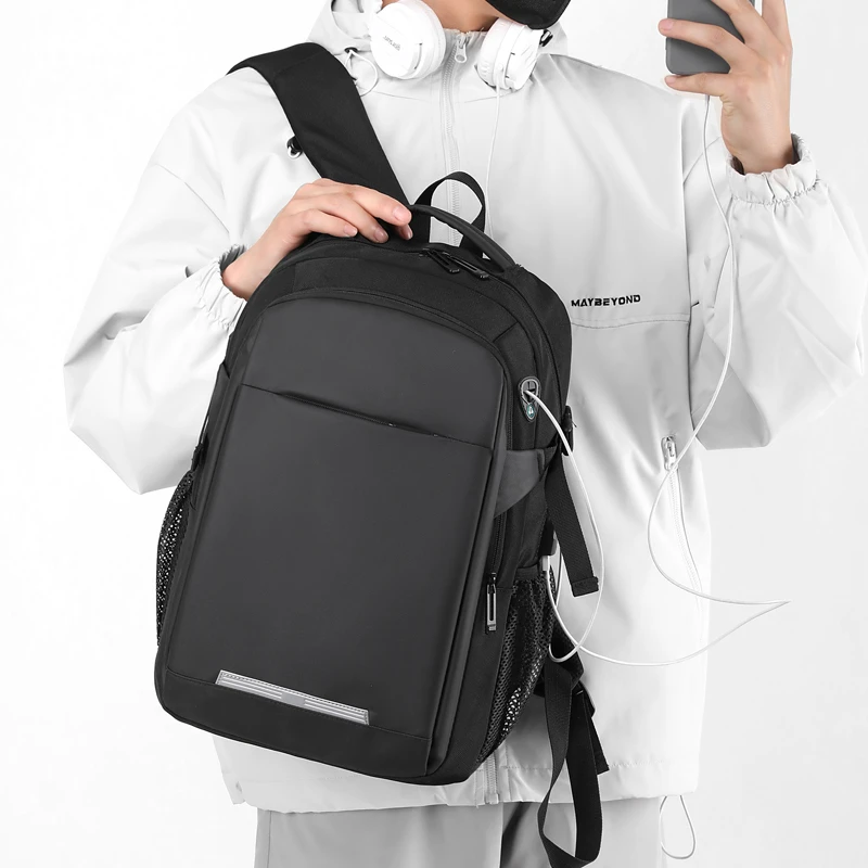 custom logo New mens travel computer School bag Business anti theft laptop backpack usb Waterproof leather mochilas