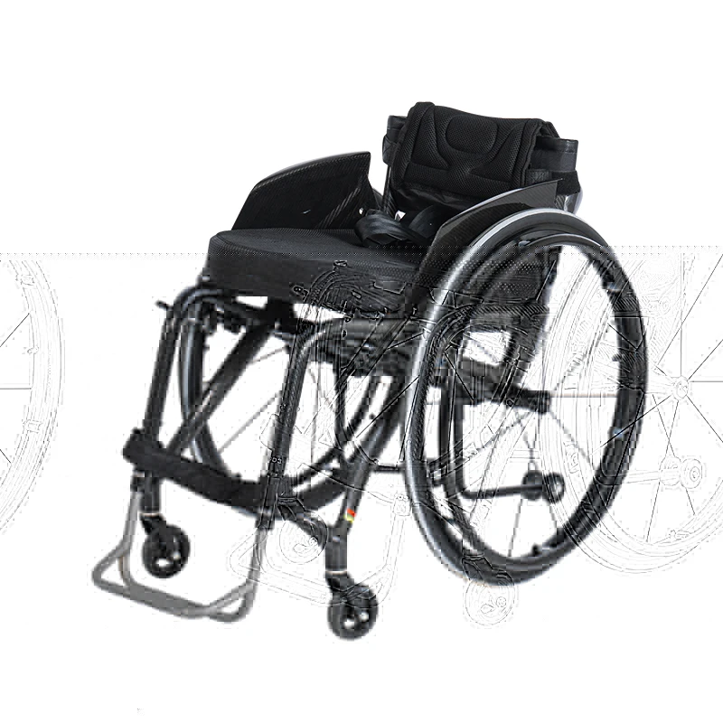 2024 Hot selling lightweight manual carbon fiber sports wheelchair for disabled fans fit for outdoor sports competition