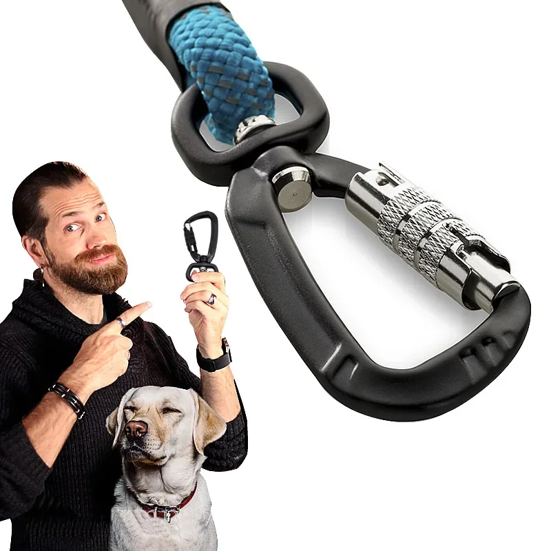 2023 Multifunctional D-Type Swivel Locking Carabiner, Rotating Carabiner Hook Clip for Dog Leash, Hammock, Camping, Hiking