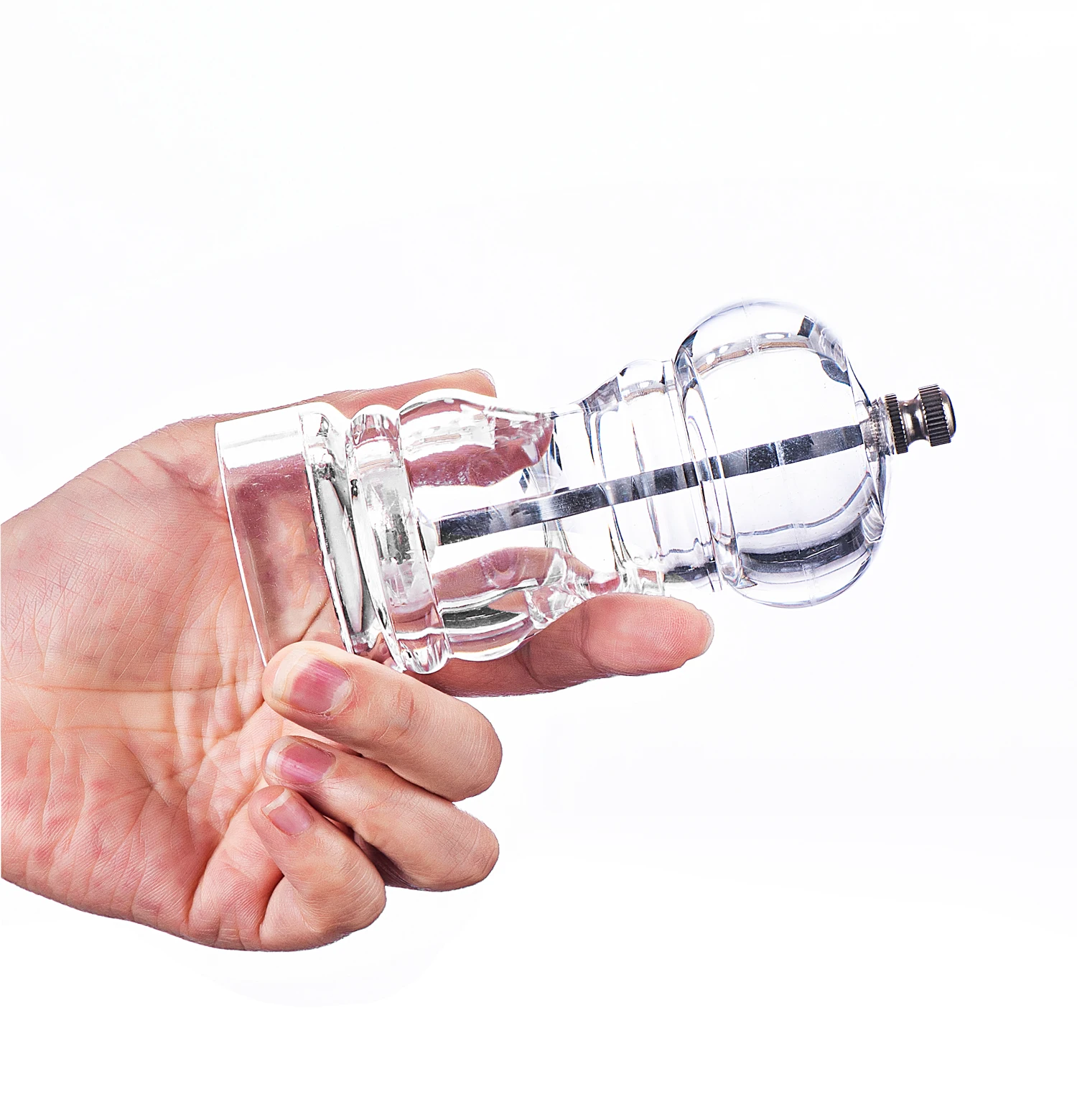 K-1085 High Quality Clear Kitchen Mills Clear Acrylic Sea Salt and Pepper Grinder with Ceramic Grinding