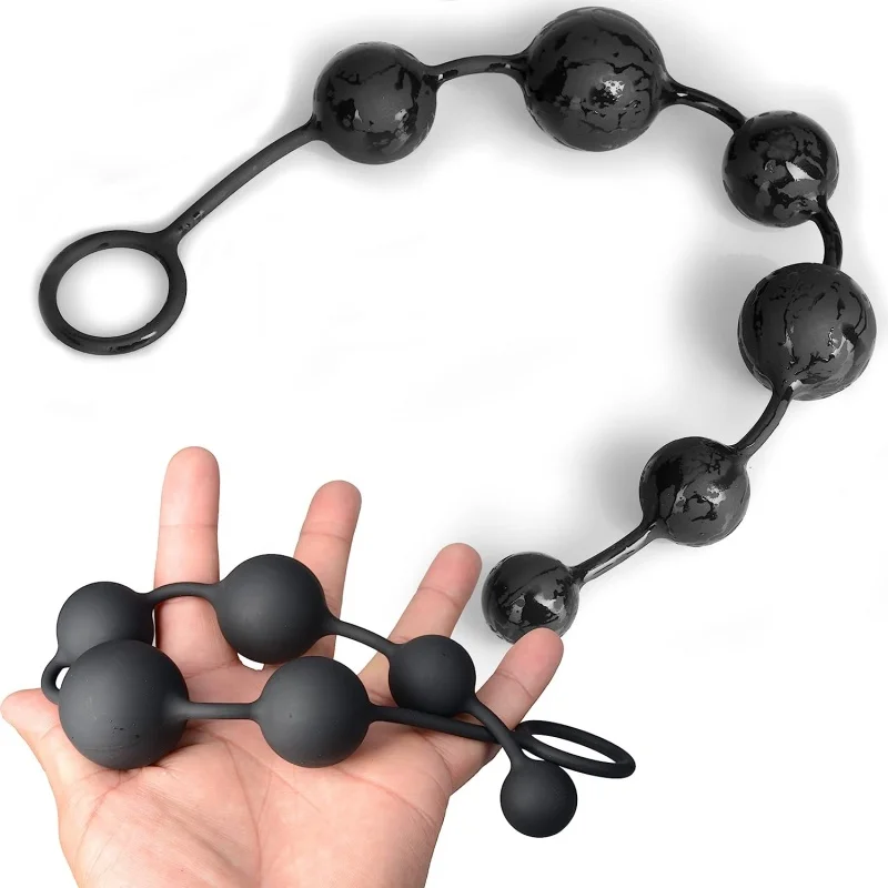 Anal Beads 100% Silicone with Gradual Size Increase & Safe Pull Ring - Easy to Clean Silicone Anal Beads Toys of Pleasure sex